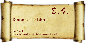 Dombos Izidor névjegykártya